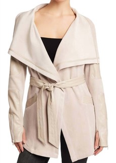 Blanc Noir Drape Velour Jacket In Clay