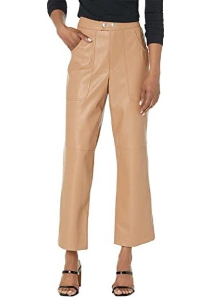 Blank Baxter Leather High-Rise Straight Leg Pants in Lucky Number