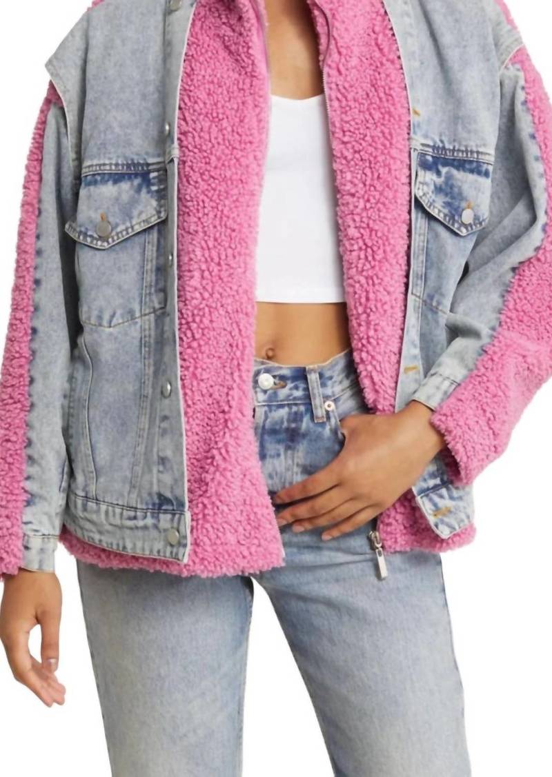 Blank Bear Hug Jacket In Pink