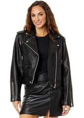 Blank Black Vegan Leather Moto Jacket