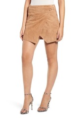 BLANKNYC Asymmetrical Suede Miniskirt
