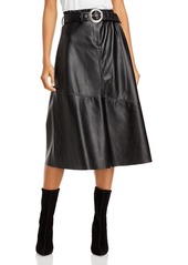 BLANKNYC Belted Faux Leather Midi Skirt