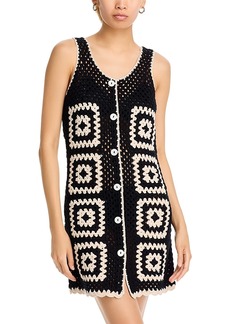 Blanknyc Crochet Button Front Mini Dress