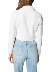 BLANKNYC Crop Stretch Cotton Crepe Moto Jacket in So Ice at Nordstrom