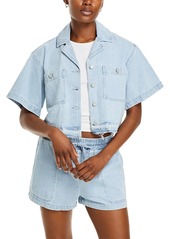 Blanknyc Cropped Boxy Denim Shirt