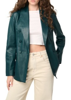 BLANKNYC Double Breasted Faux Leather Blazer