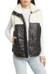 BLANKNYC Faux Leather & Faux Shearling Vest