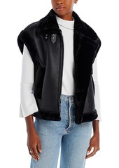 Blanknyc Faux Leather & Sherpa Trimmed Vest