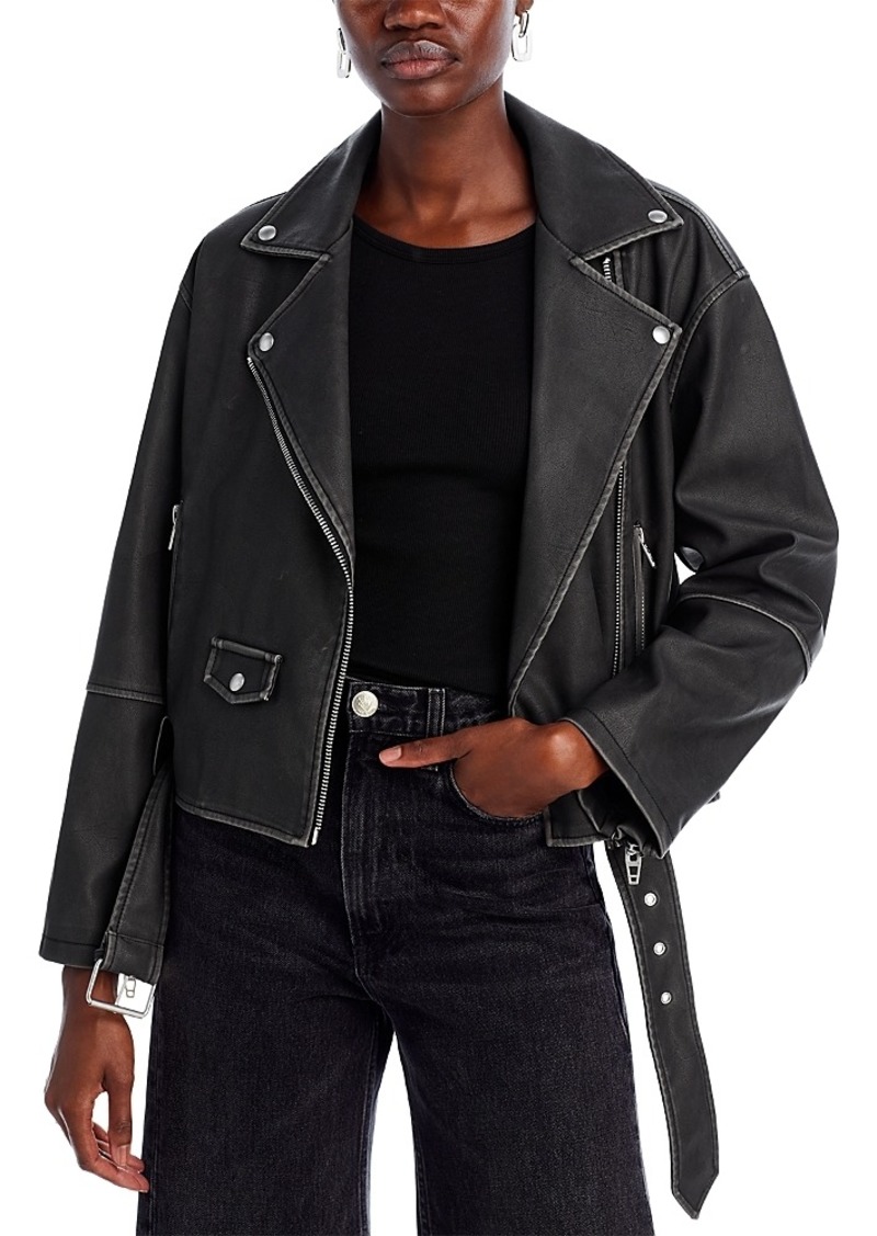 Blanknyc Faux Leather Belted Moto Jacket