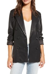 BLANKNYC Faux Leather Blazer in Carbon at Nordstrom