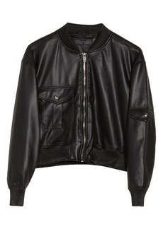 BLANKNYC Faux Leather Bomber Jacket in Black at Nordstrom Rack