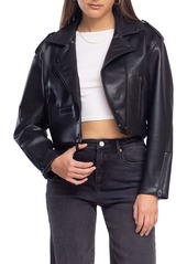 BLANKNYC Faux Leather Crop Moto Jacket in High Flyer at Nordstrom Rack