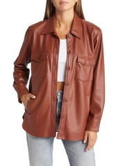 BLANKNYC Faux Leather Shacket in Double Text at Nordstrom