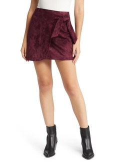 BLANKNYC Faux Suede Wrap Front Miniskirt in Roasted Eggplant at Nordstrom