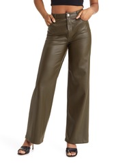 BLANKNYC Franklin High Waist Faux Leather Wide Leg Pants in Business Deal at Nordstrom Rack