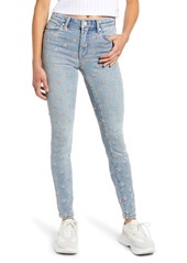 BLANKNYC Madison Star Embroidered High Waist Crop Skinny Jeans