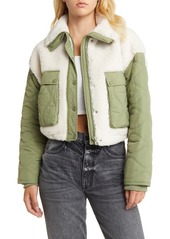 BLANKNYC Quilted Faux Fur Mixed Media Jacket