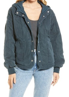 BLANKNYC Quilted Hooded Jacket in Gardenscape at Nordstrom