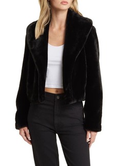 BLANKNYC Shawl Collar Faux Fur Jacket