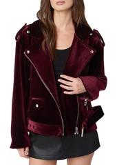 BLANKNYC Stretch Velvet Moto Jacket