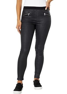 Blank Coated Denim Pull-On Pants with Zipper Detail in Spartacus