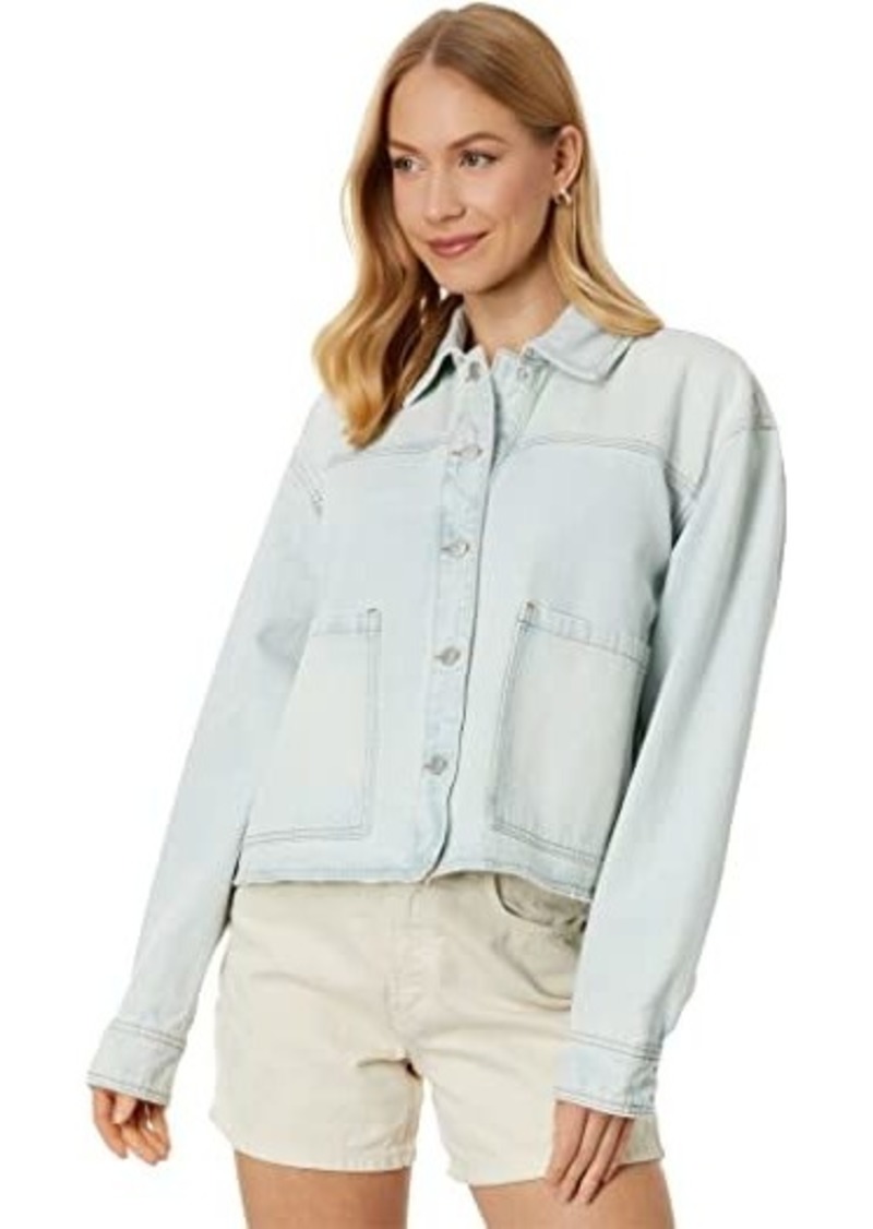 Blank Cropped Denim Shirt Jacket in Pianom Solo