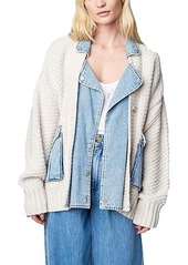 Blank Denim and Knit Cardigan in Last Call