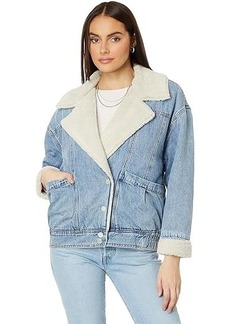 Blank Denim and Sherpa Oversized Jacket in Crash Course