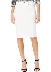 Blank Denim Pencil Skirt in Great White