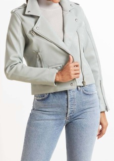Blank Faux Leather Moto Jacket In Play Act