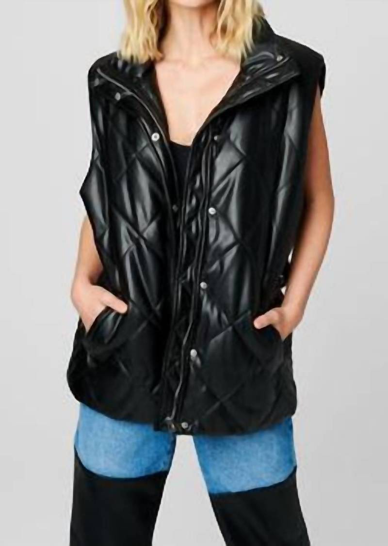 Blank Faux Leather Vest In Night Fever