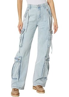 Blank Franklin Rib Cage Pants with Oversized Cargo Pockets in Blue Lagoon