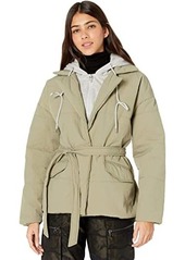 Blank Hooded Quilted Wrap Jacket
