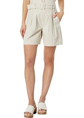 Blank Linen Belted Shorts in Bleached Sand