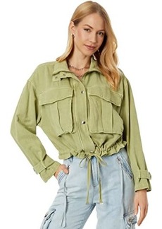 Blank Linen Utility Jacket in Green Light