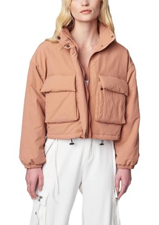Blank Nylon Puffer Jacket In Light Coral