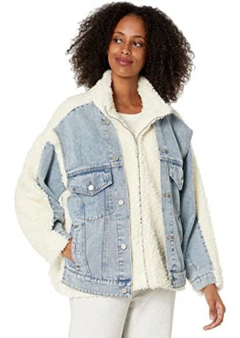 Blank Off-White Sherpa and Denim Trucker Jacket