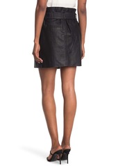 Blank Paperbag Waist Faux Leather Skirt