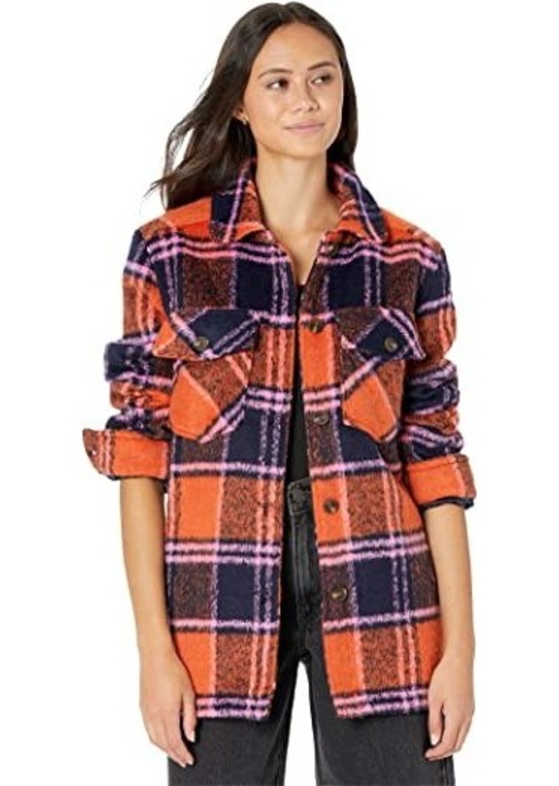 Blank Plaid Shirt Jacket in Electric Love