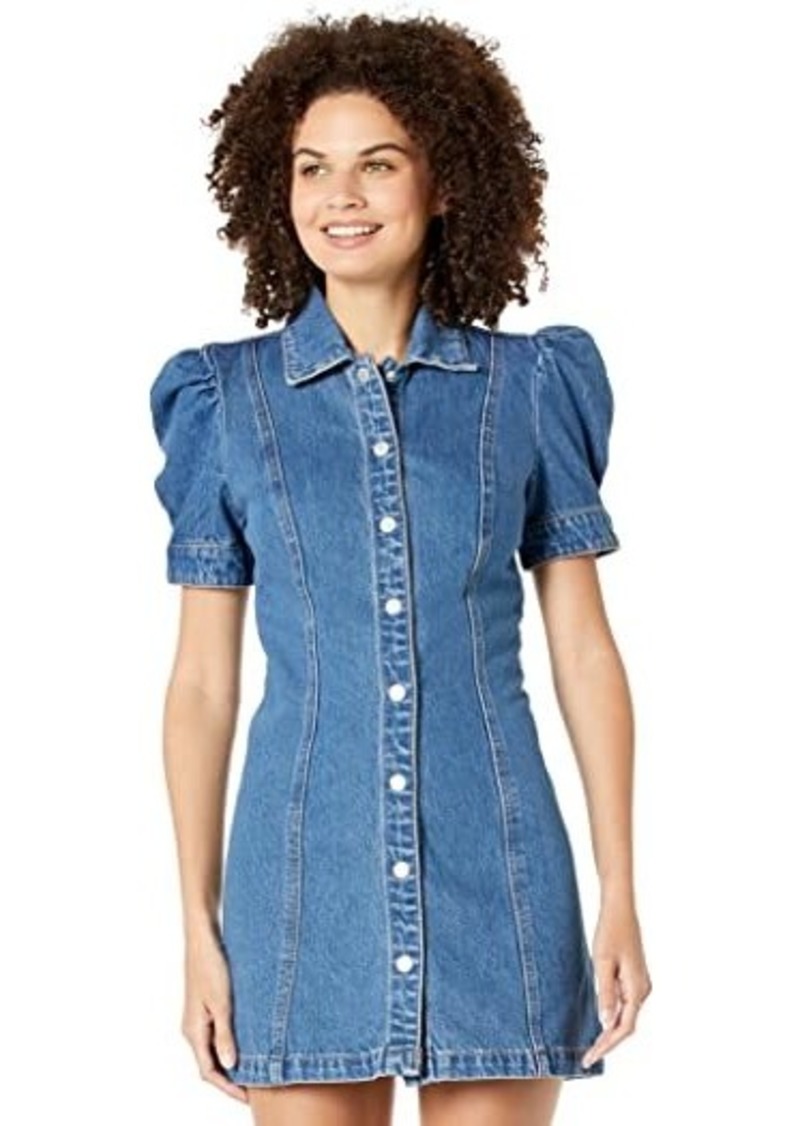 Blank Puff Sleeve Denim Mini Dress in Walk in The Park