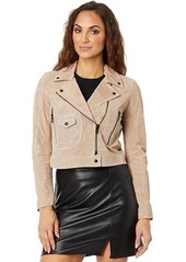 Blank Real Suede Moto Jacket with Pockets