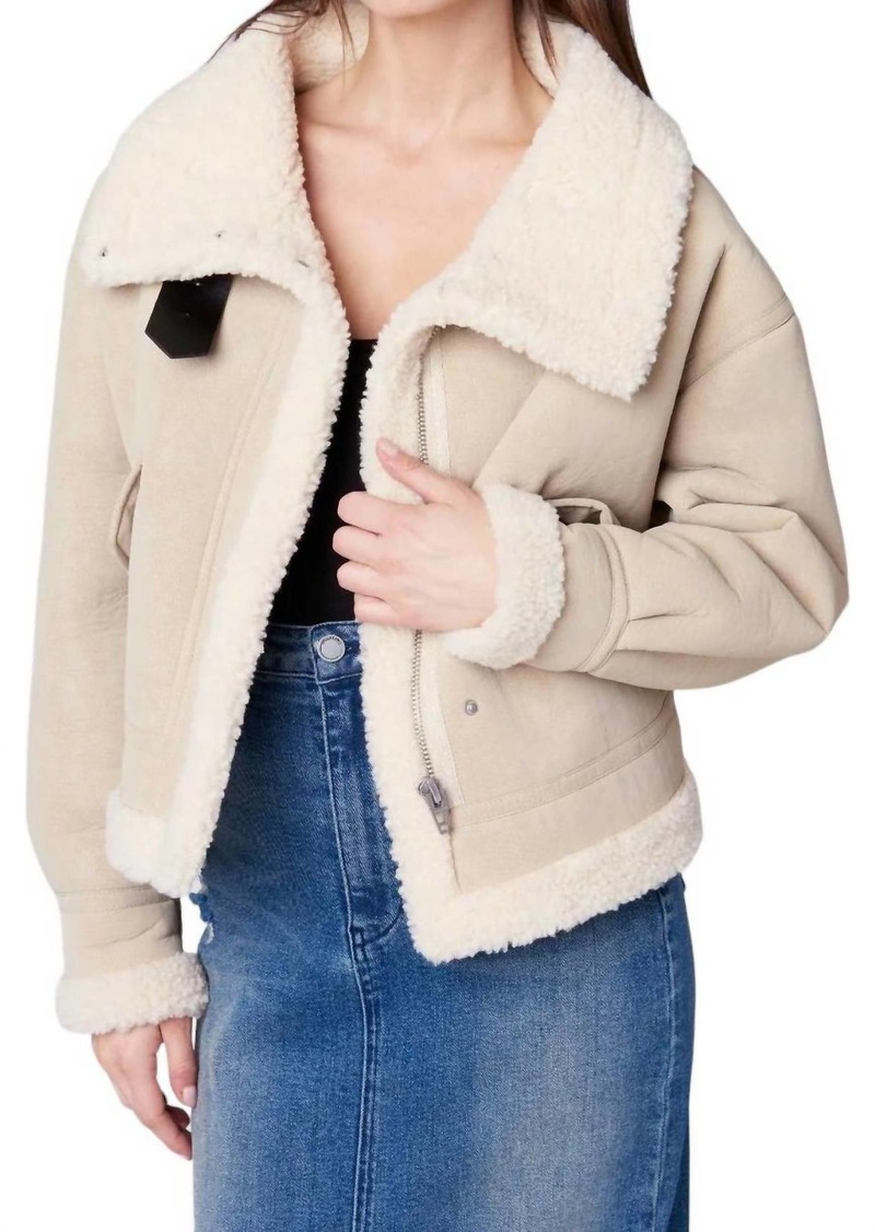 Blank Sherpa Bonded Moto Jacket In Inside Story