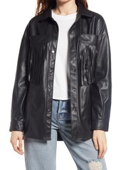 Women's Blanknyc Faux Leather Fringe Shirt Jacket