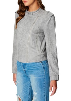BLANKNYC Faux Suede Moto Bomber in Vapor at Nordstrom