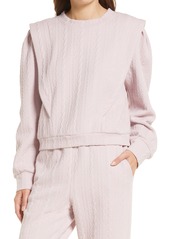 BLANKNYC Flanged Jacquard Sweatshirt in Spin Doctor at Nordstrom
