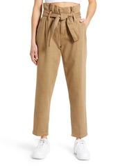 BLANKNYC Paperbag Waist Tapered Pants in Sand Storm at Nordstrom