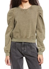 BLANKNYC Puff Sleeve Cotton Sweatshirt in The Waiting at Nordstrom