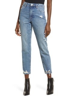 BLANKNYC The Madison Ripped Crop Straight Leg Jeans in Good Vibrations at Nordstrom