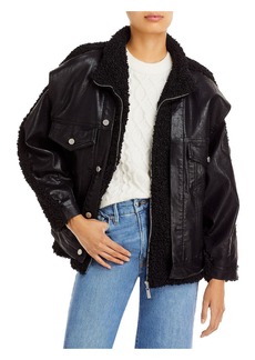 Blank Womens Faux Leather Utility Motorcycle Jacket