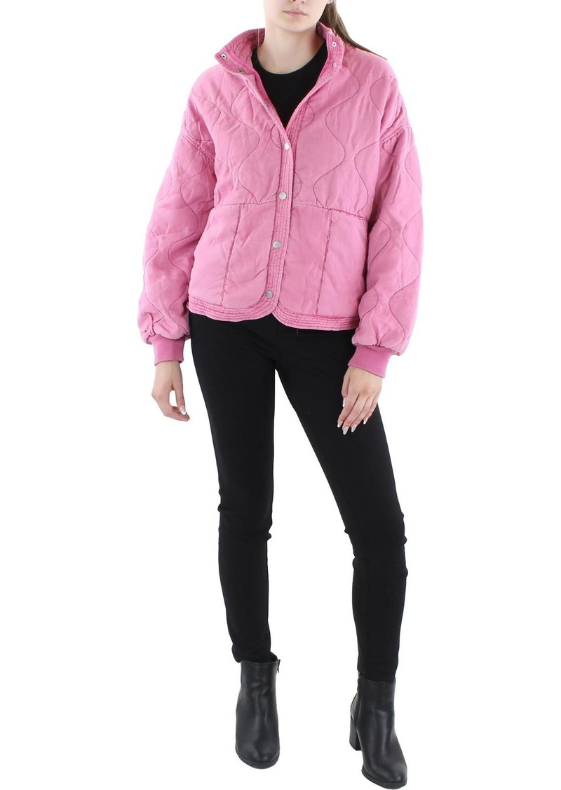 Blank Womens Quilted Short Bomber Jacket